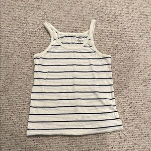 J.Crew White and Navy Striped Tank Top
